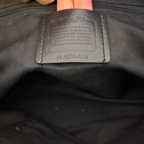 Coach Black Leather Large Shoulder Tote Bag Purse - Picture 10 of 12